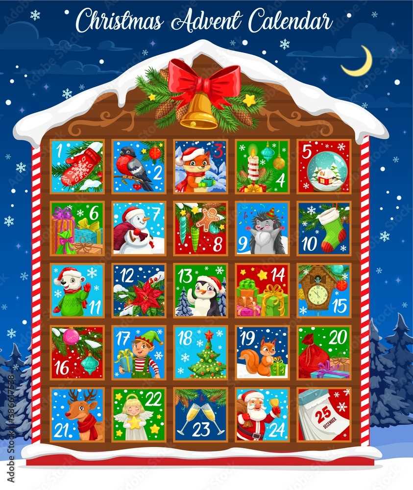 advent calendar house template