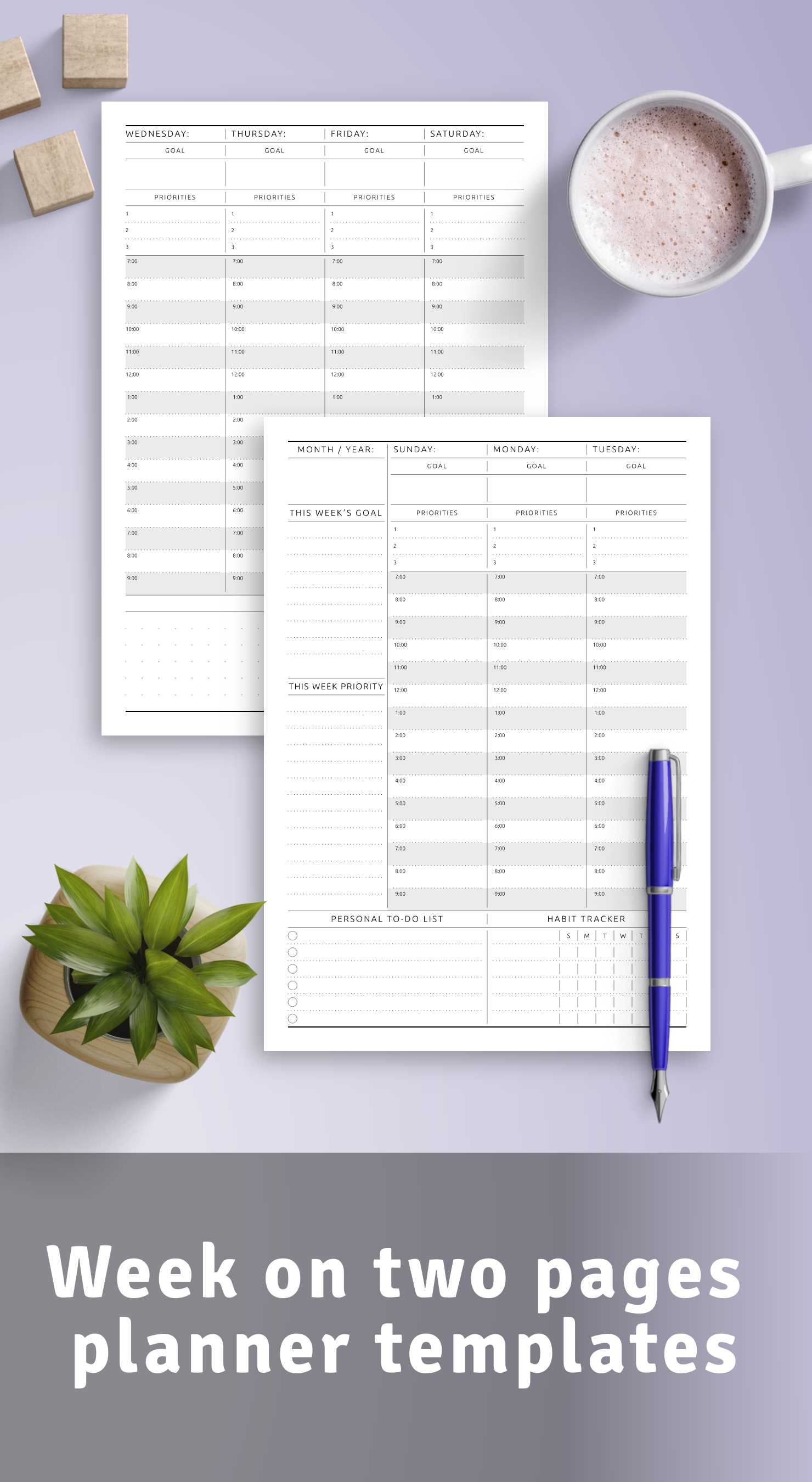 two week calendar template