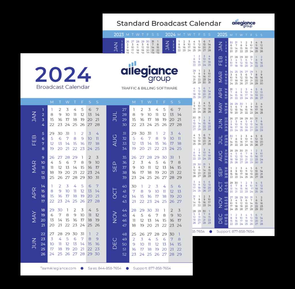 broadcast calendar template