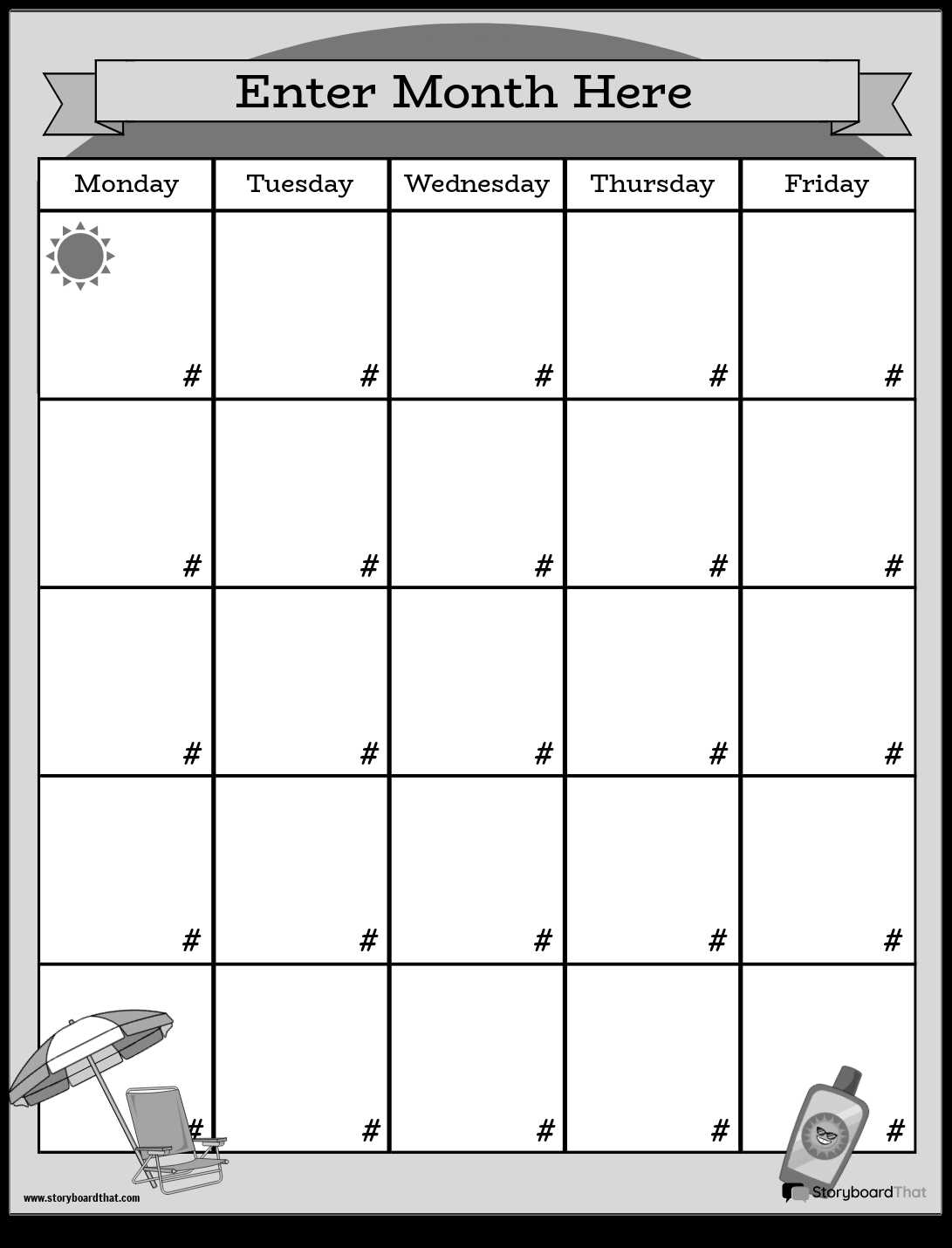 print your own calendar template