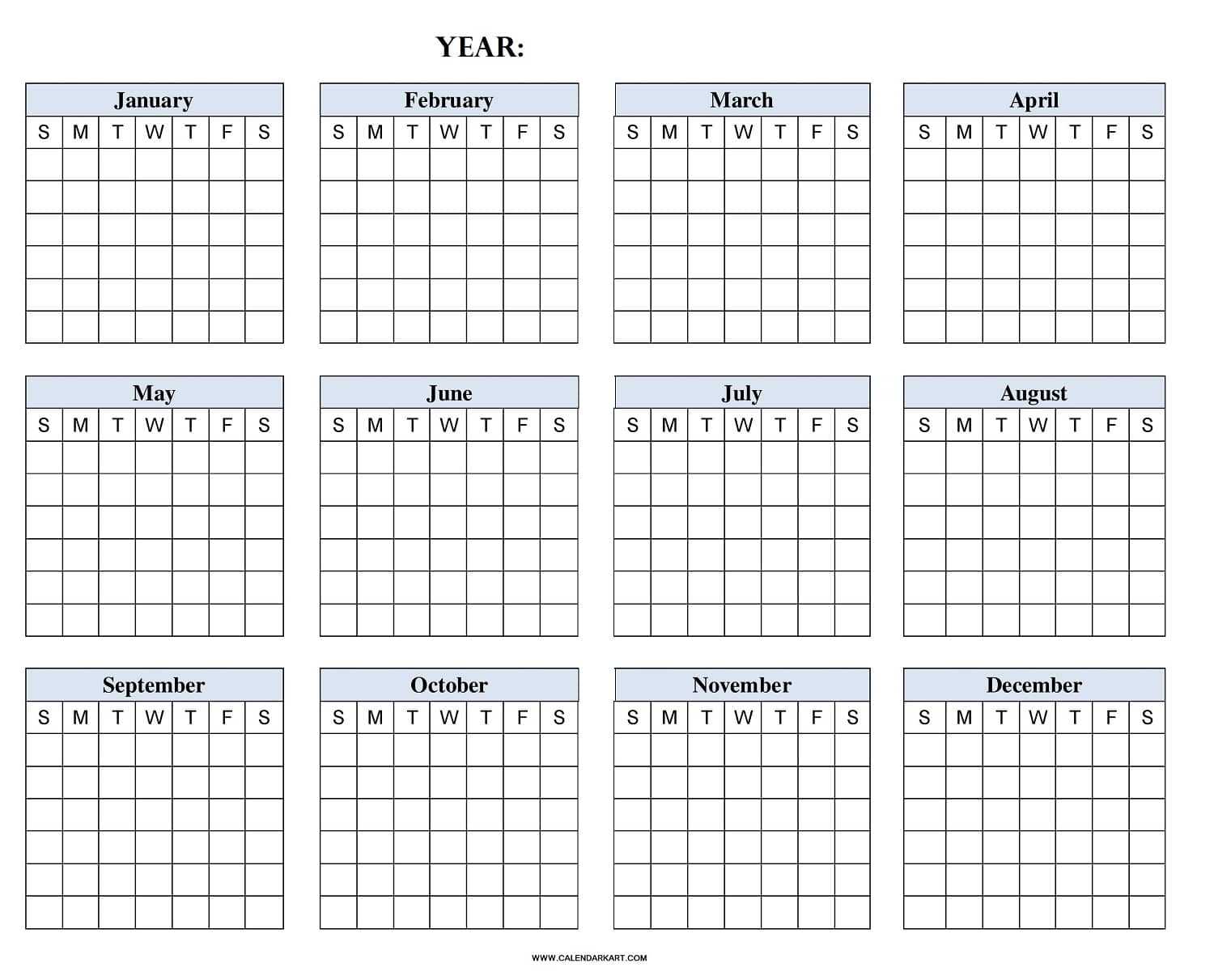 blank calendar template without dates