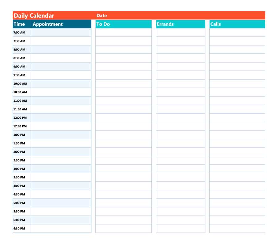 am pm calendar template