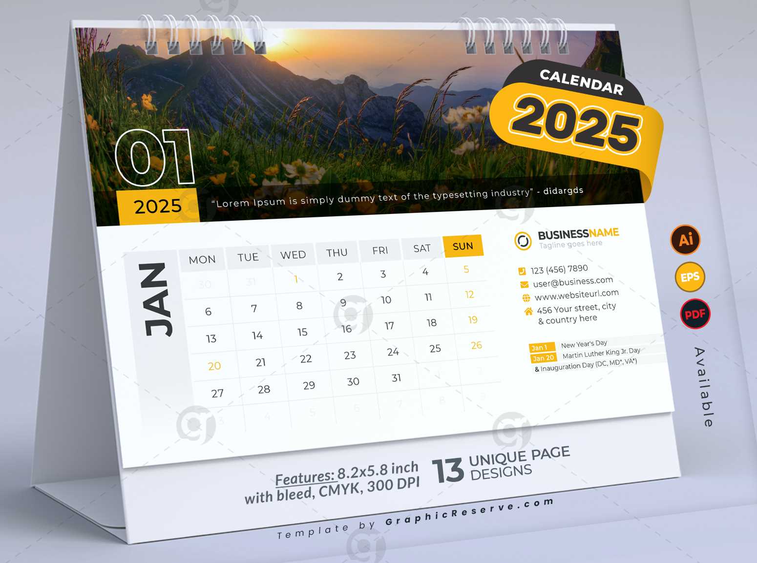 illustrator 2026 calendar template