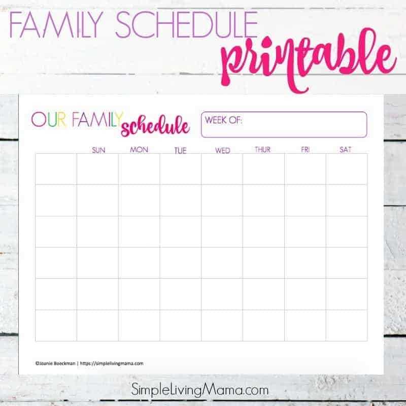 cute weekly calendar template printable