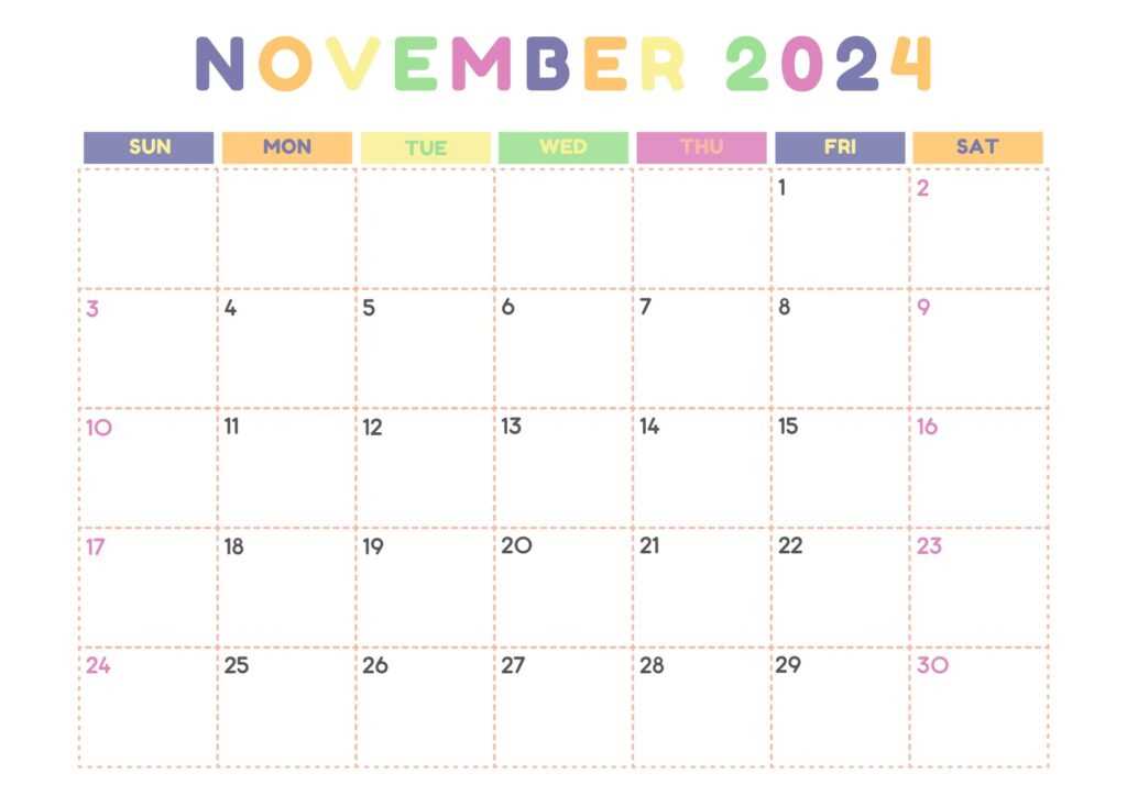 blank november calendar template 2025