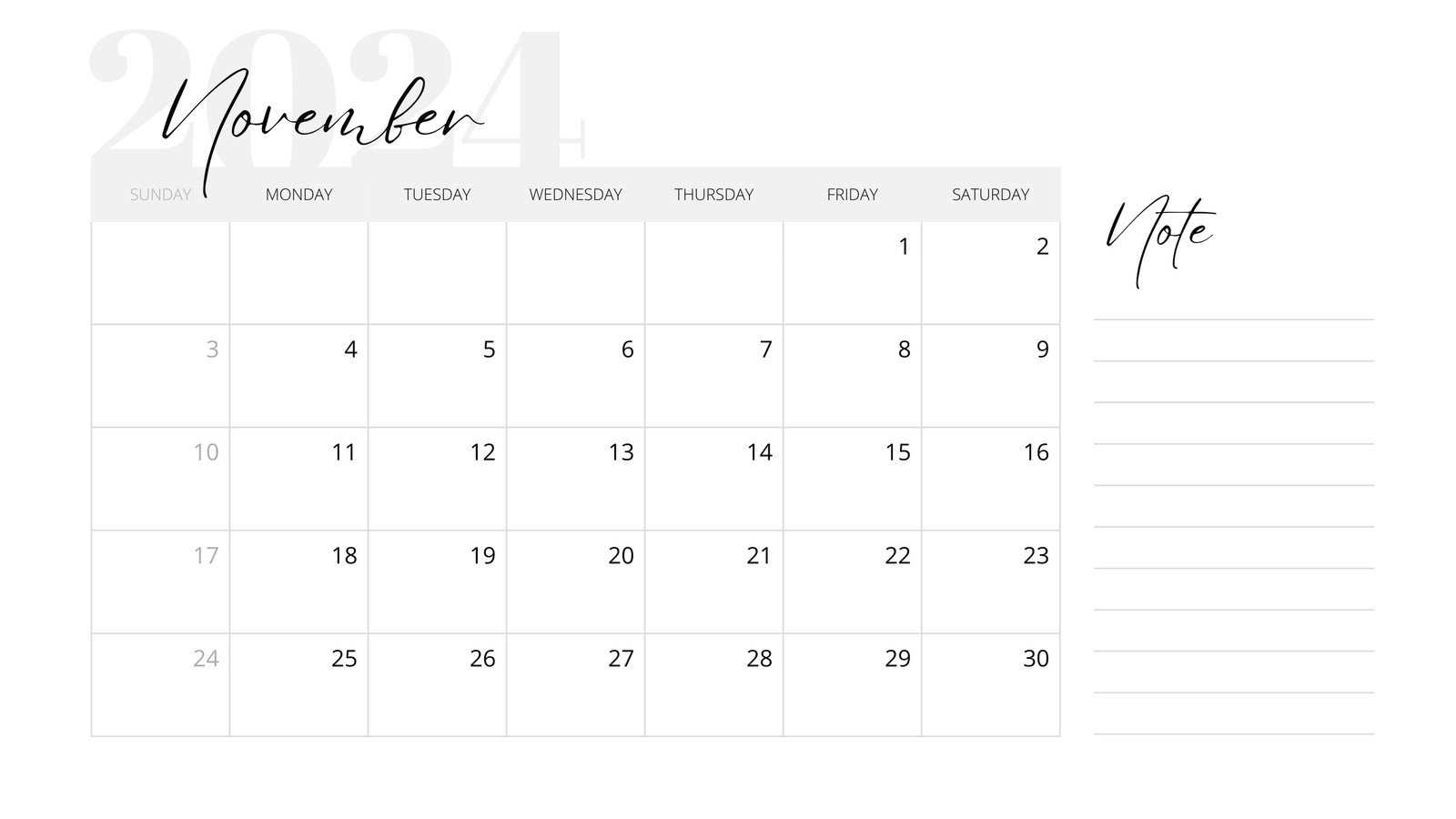 editable november calendar template