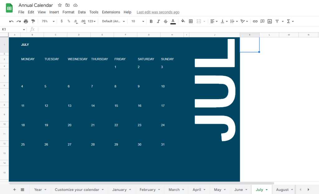 10 year calendar template