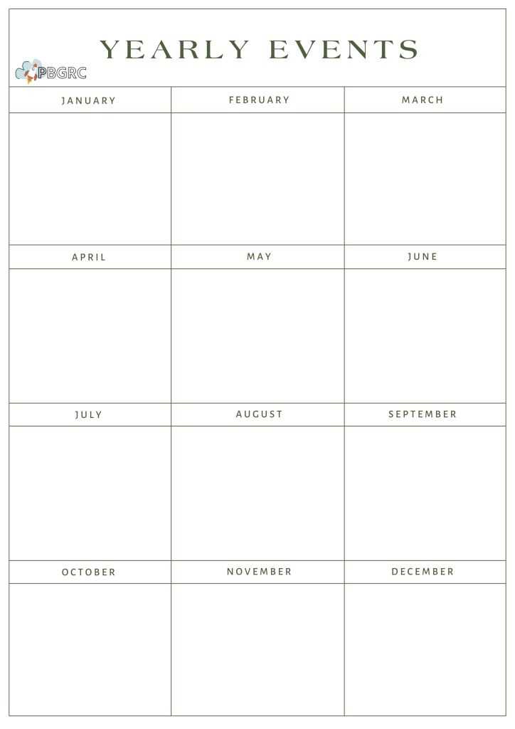 annual calendar template