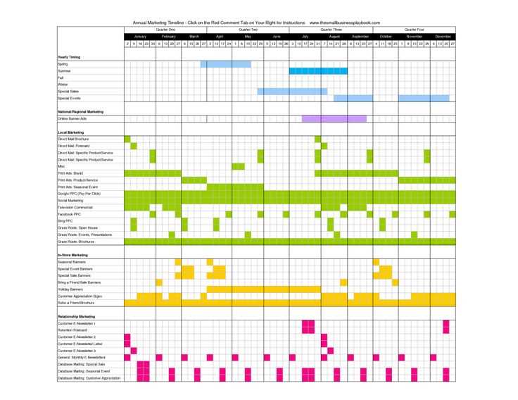 annual project calendar template