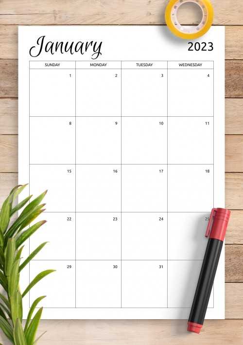 notebook calendar template