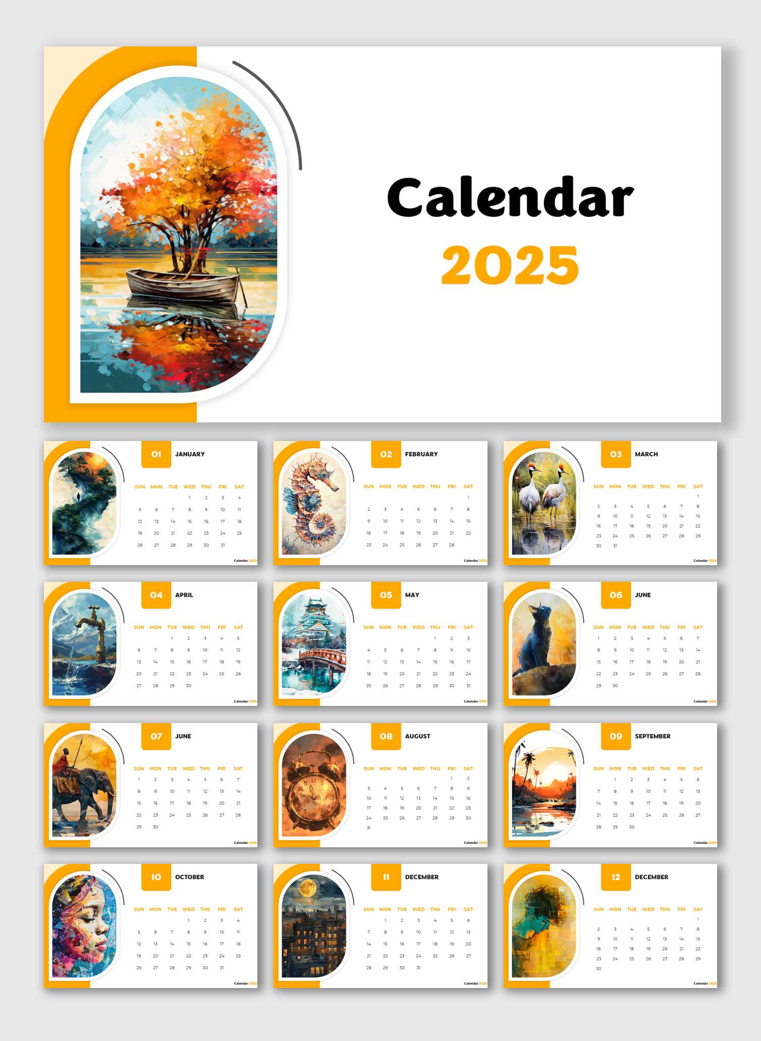 2025 calendar ppt template