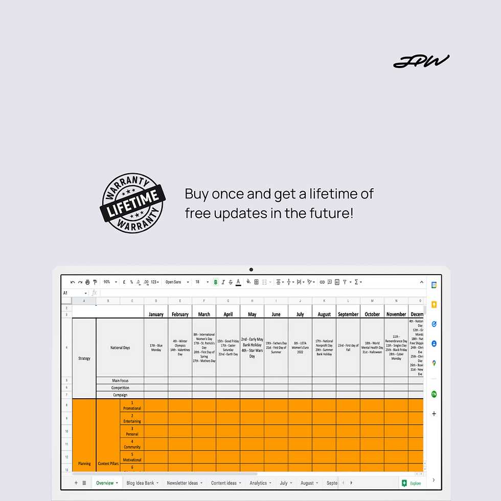 marketing promotional calendar template