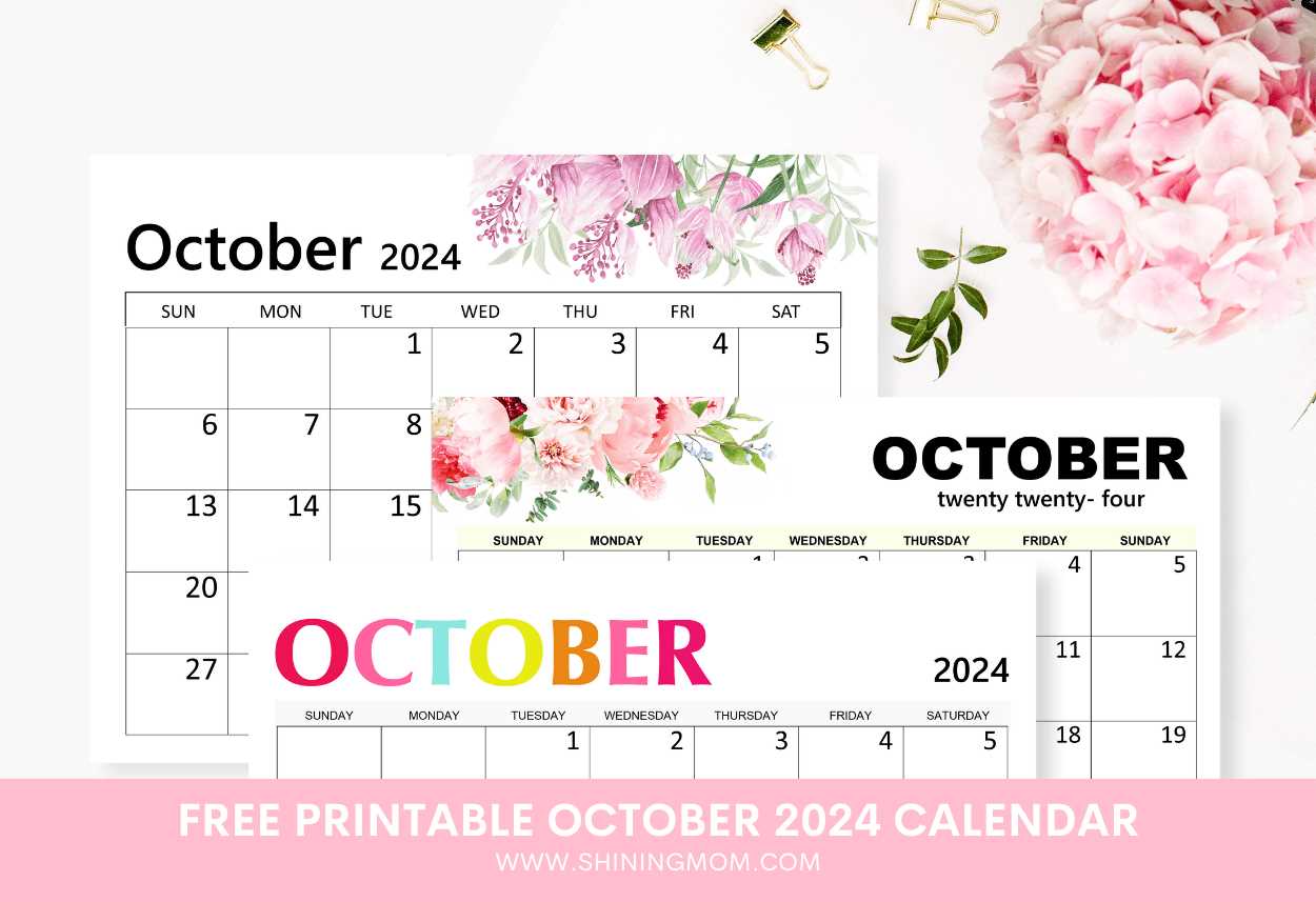 october blank calendar template