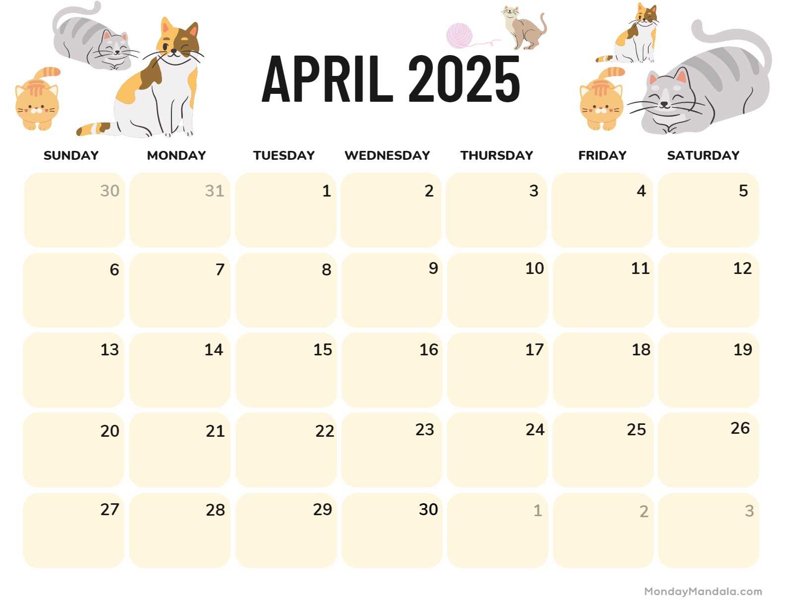 april 2026 blank calendar template april 2026 blank calendar template