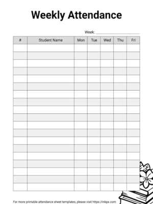 attendance calendar template