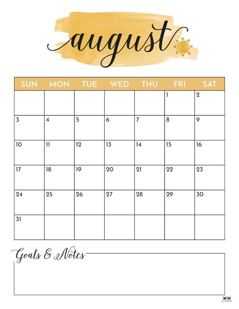 august 2026 calendar template editable