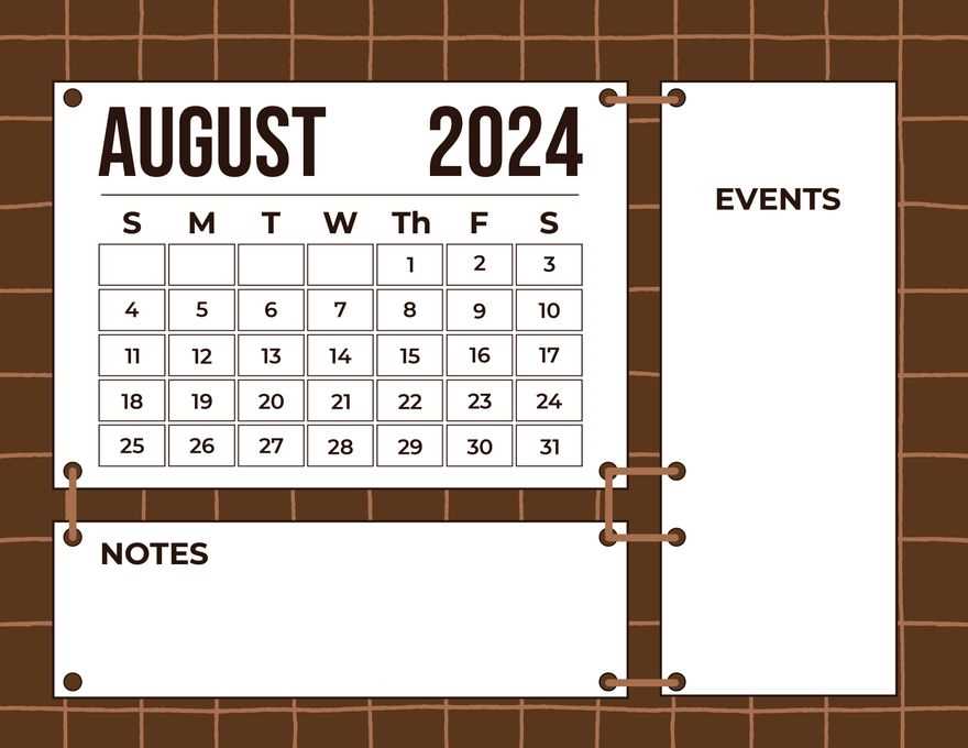 august calendar template