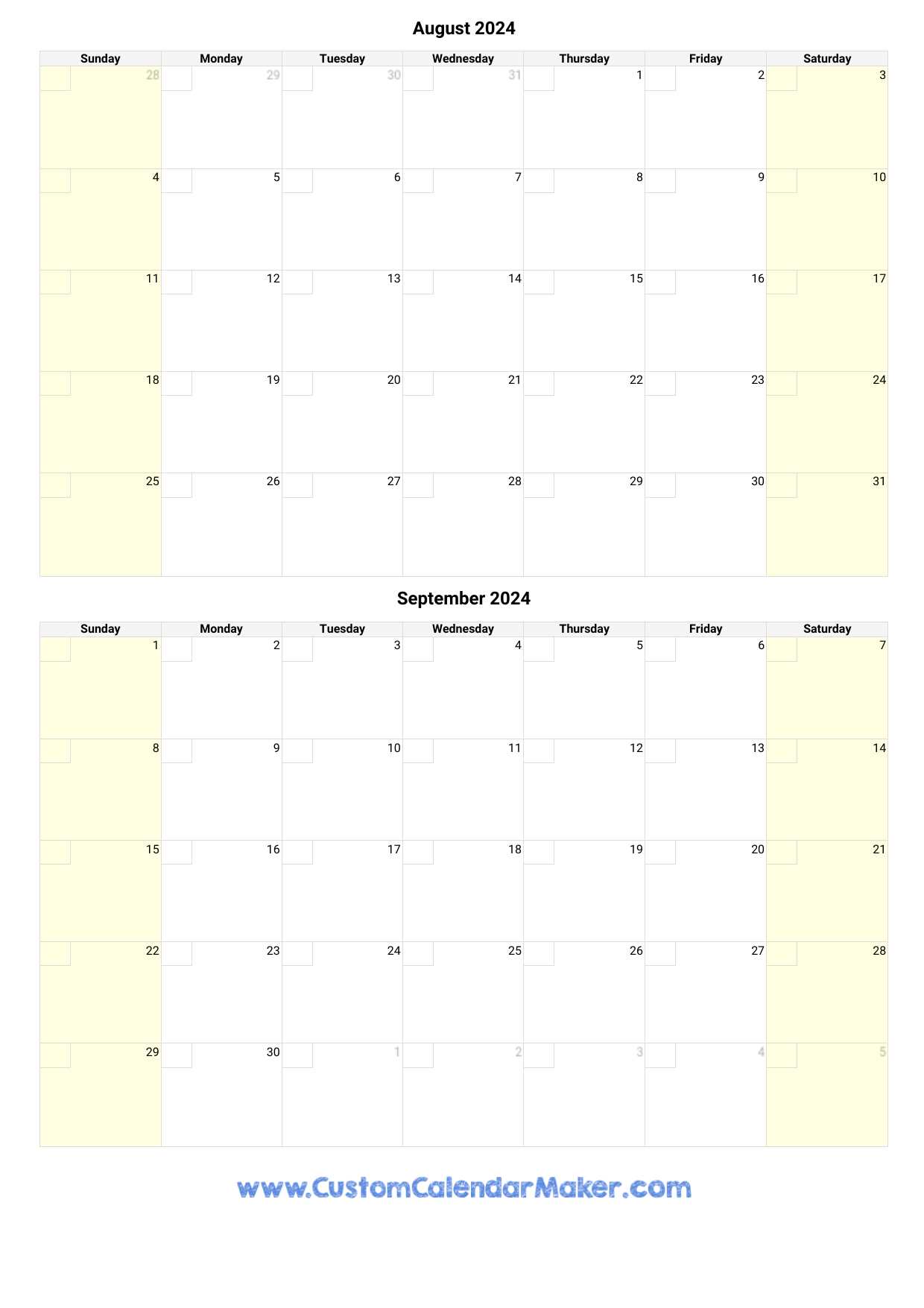 august calendar template