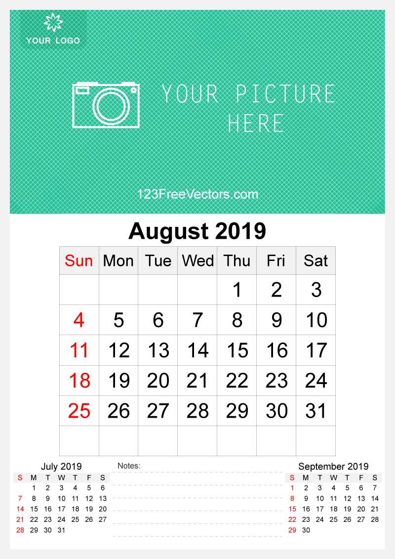 august calendar template