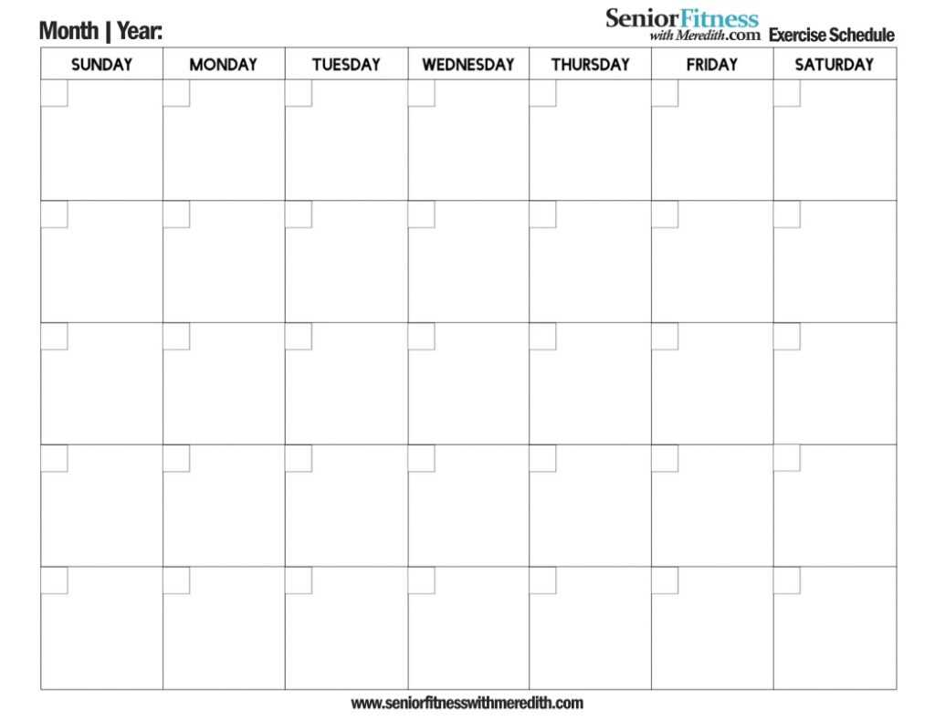 workout monthly calendar template