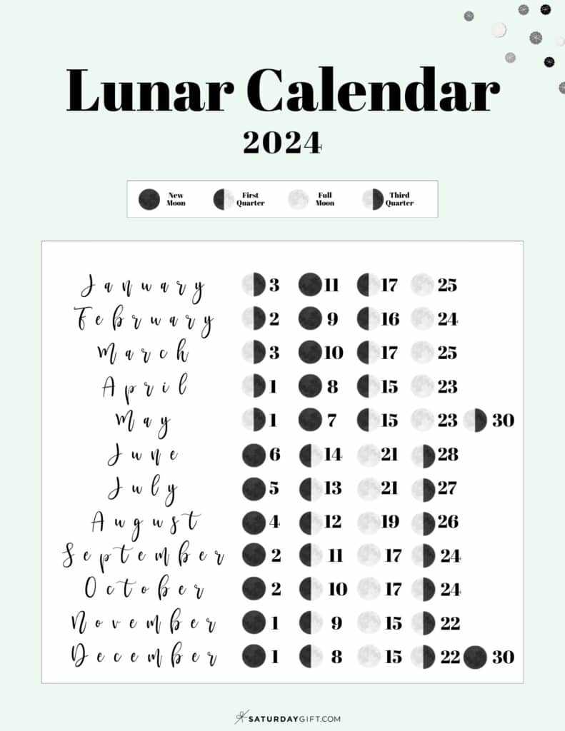 lunar calendar template