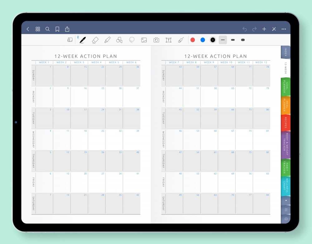 goodnotes monthly calendar template free