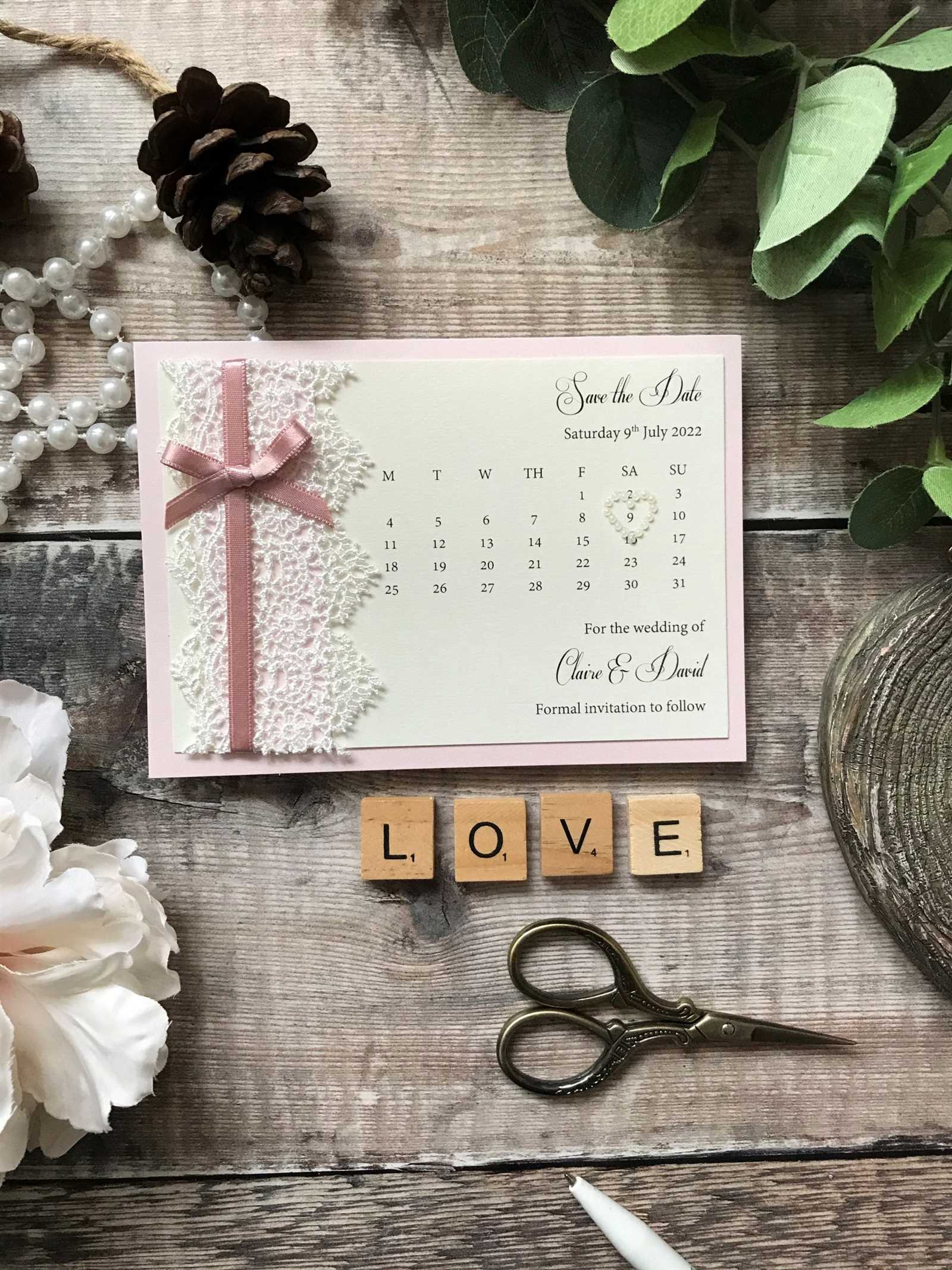 wedding save the date calendar template