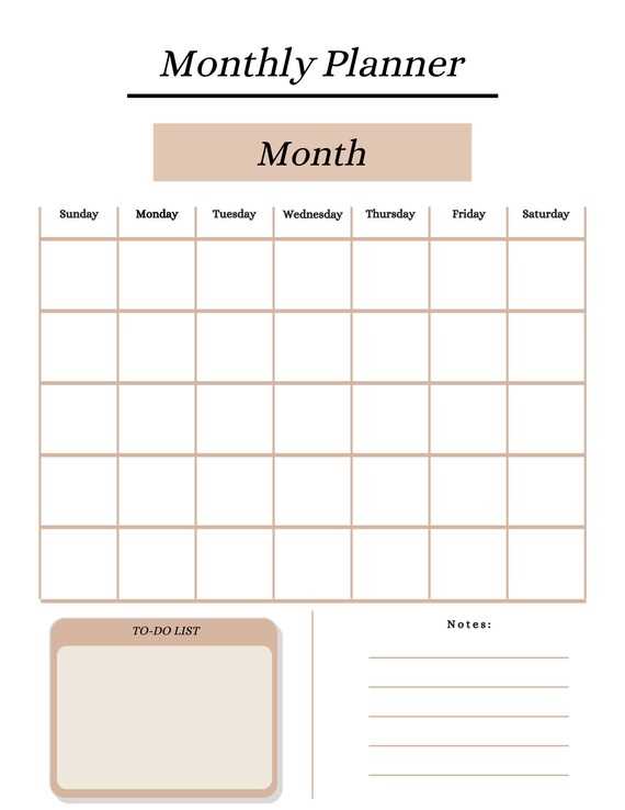 bar calendar template