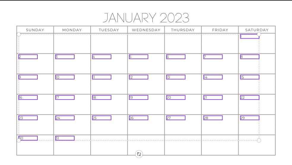 bar calendar template