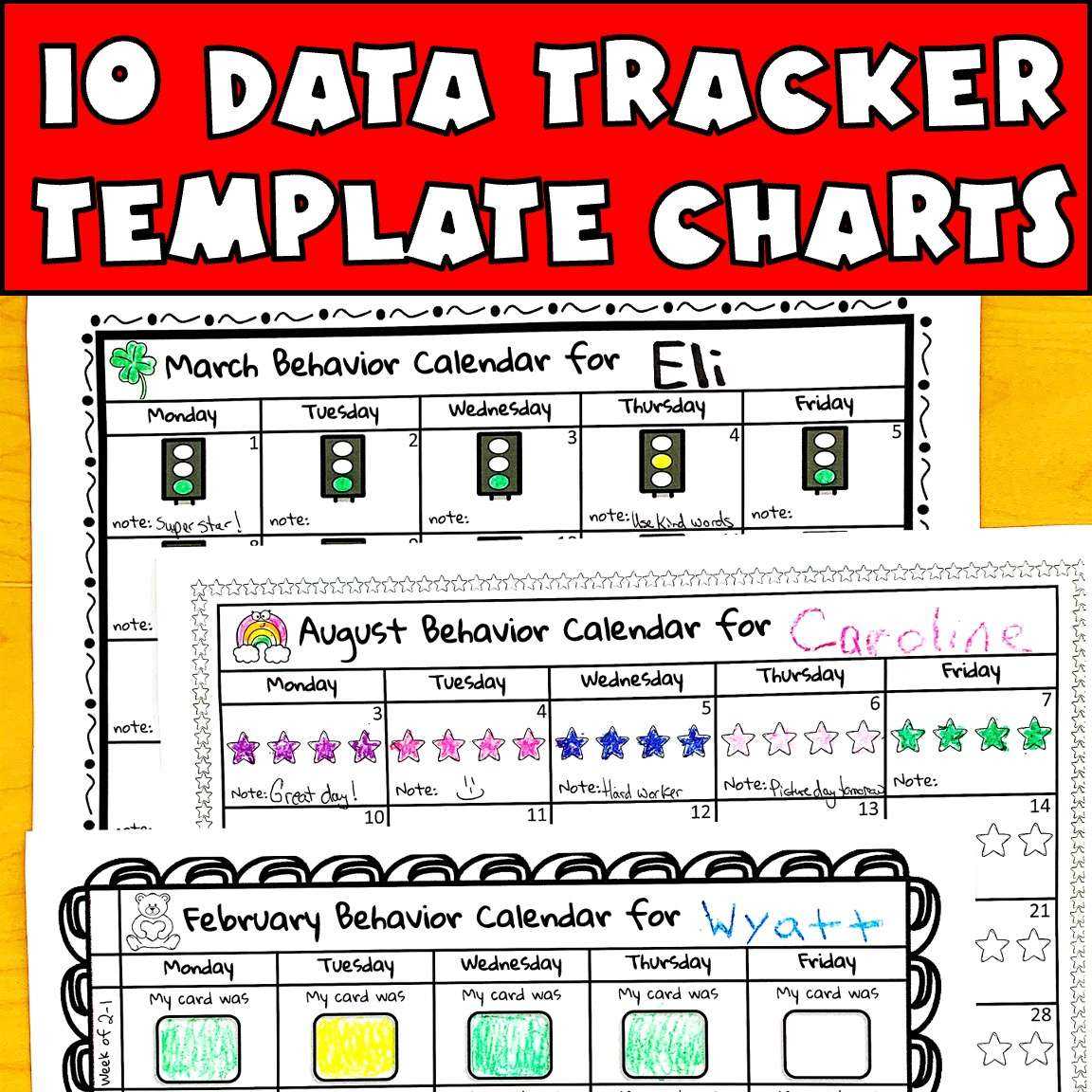 behavior chart calendar template