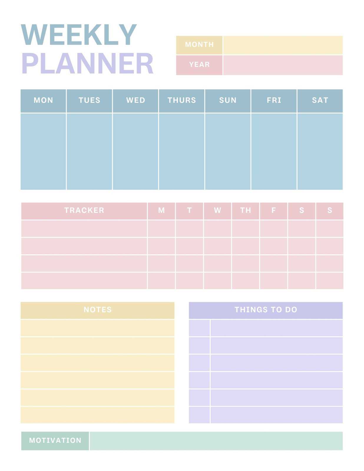 best weekly calendar template