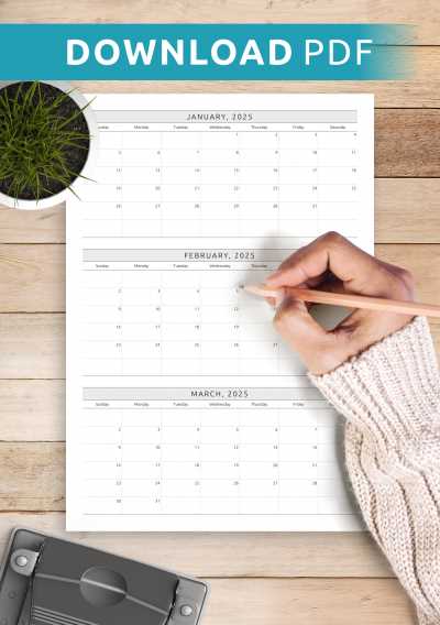 quarterly calendar template 2025