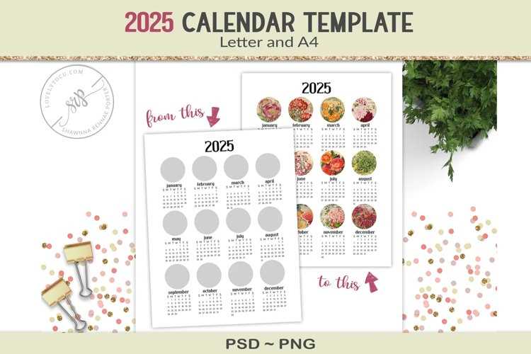 template calendar 2025 psd