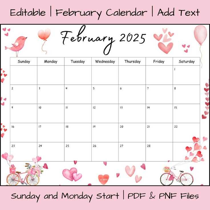 activity calendar template 2025