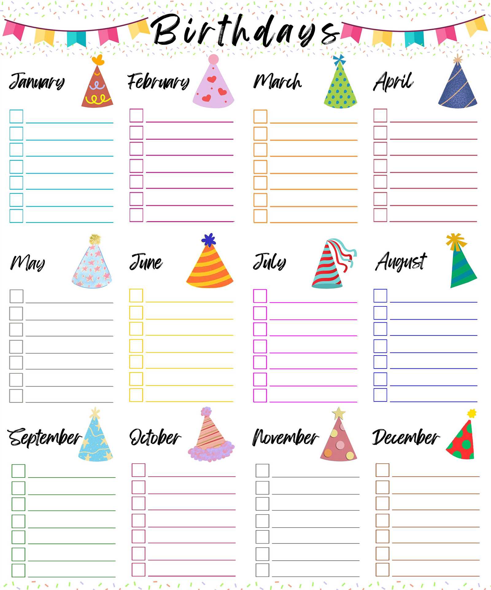 birthday and anniversary calendar template