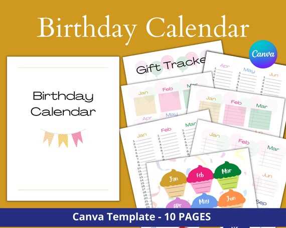 birthday anniversary calendar template