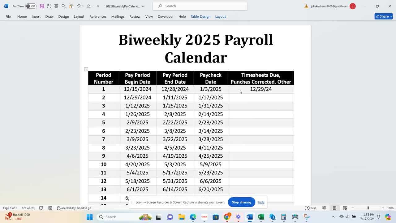 biweekly payroll calendar 2025 template