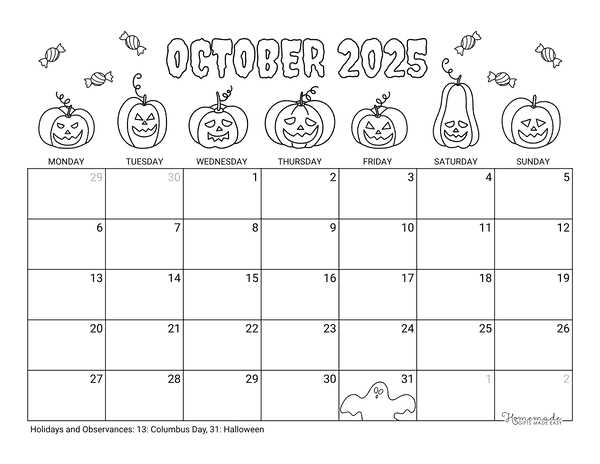 october 2025 calendar template editable