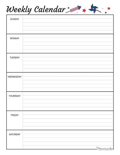 blank activity calendar template