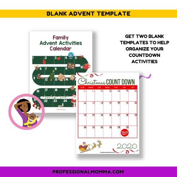 blank advent calendar template