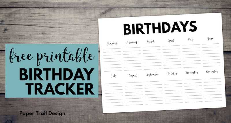 blank birthday calendar template