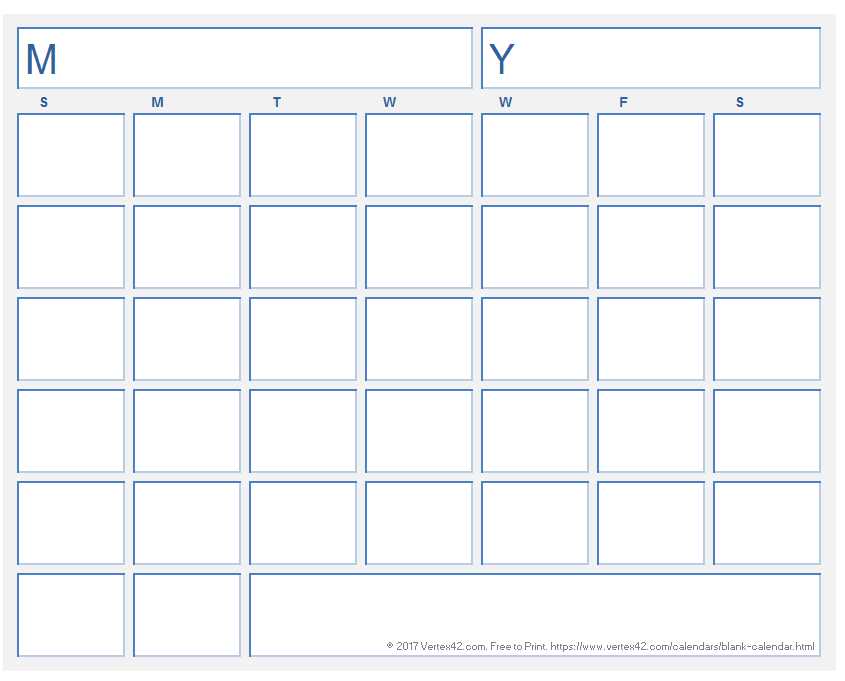 blank calendar free template