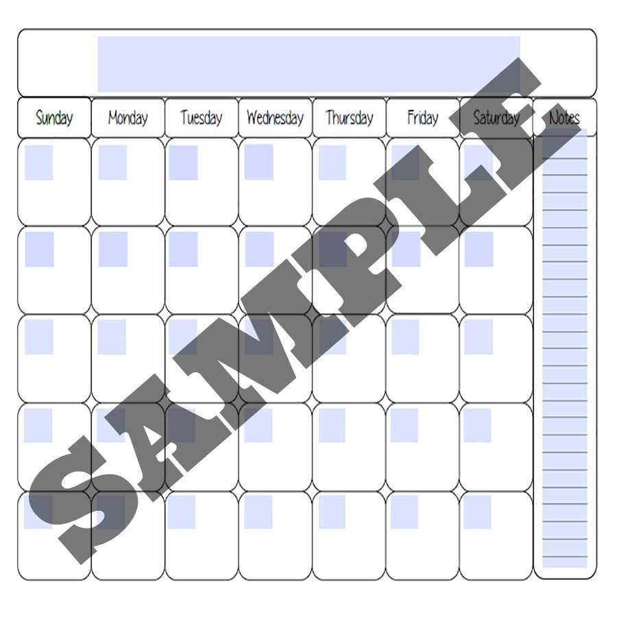 blank calendar template cute