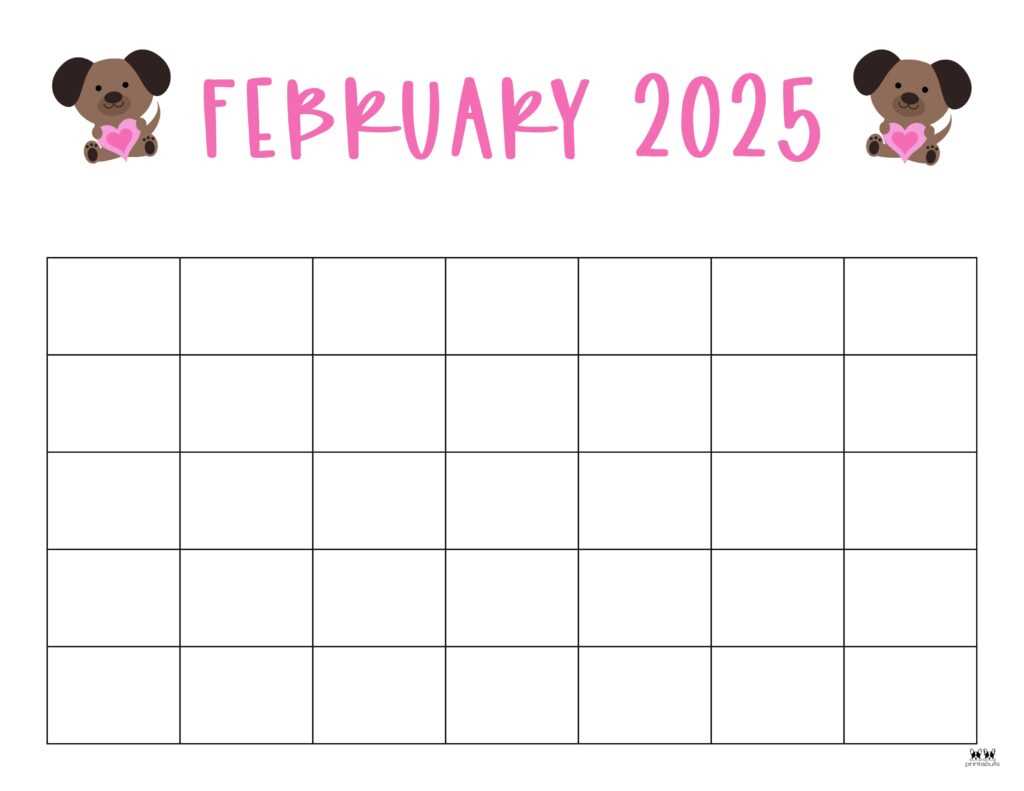 blank calendar template february 2025