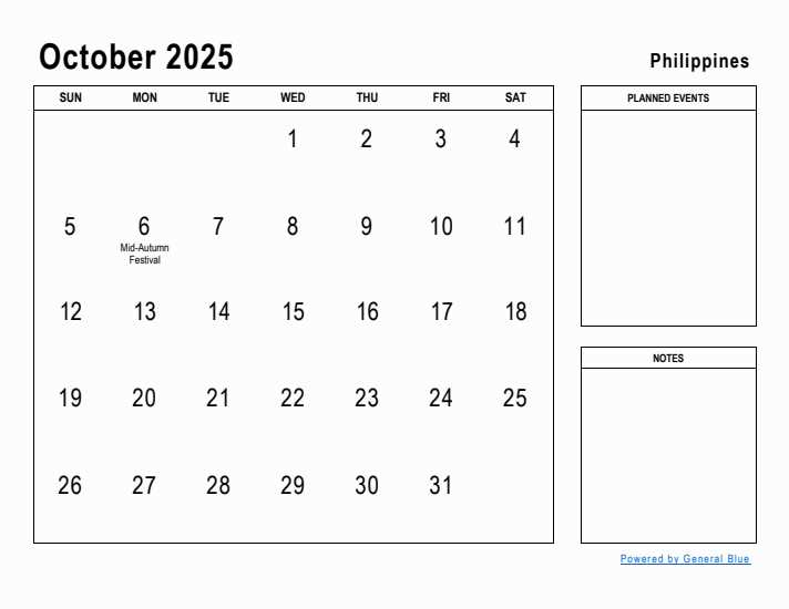 blank calendar template for october 2025