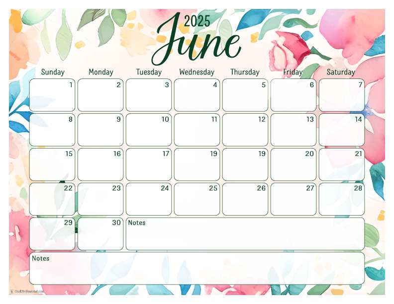 blank calendar template june 2026