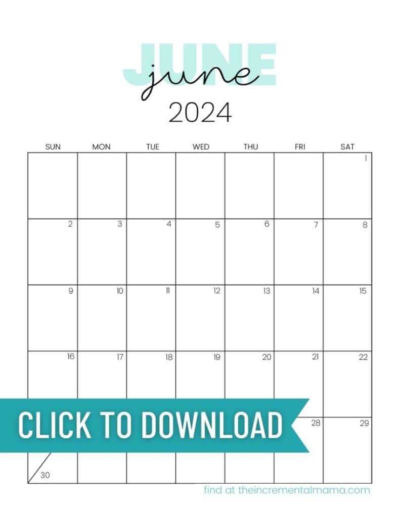 blank calendar template portrait