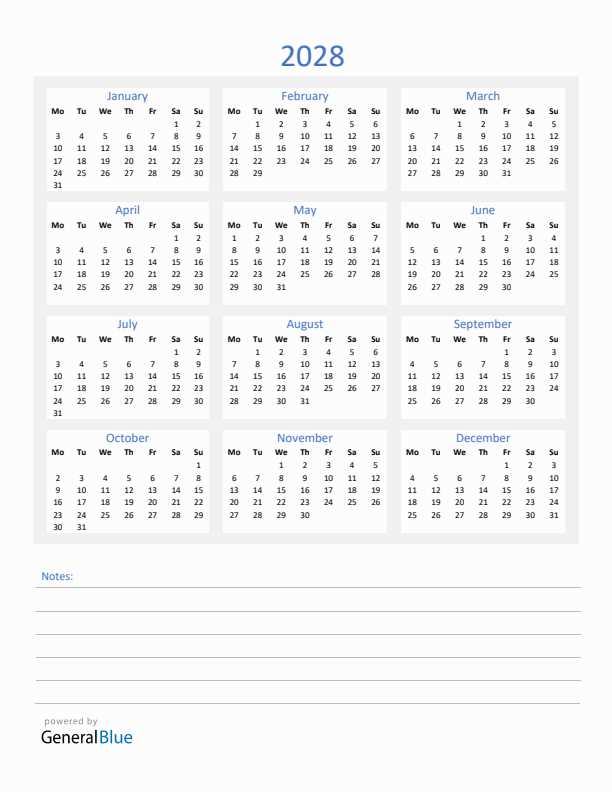 blank calendar template year