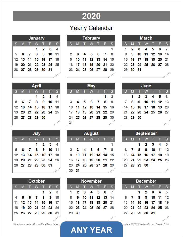 blank calendar template year