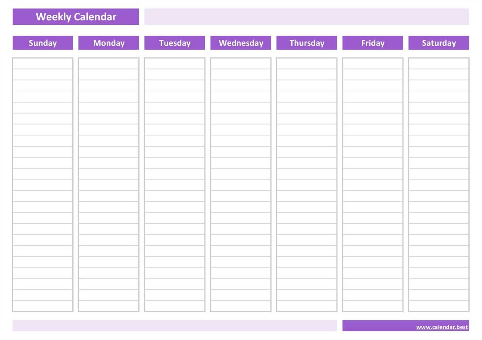 blank calendar week template